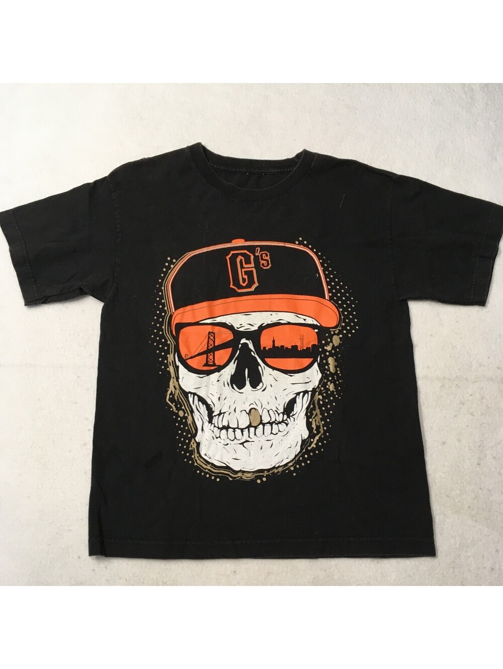 alstyle SF Giants T Shirt Mens Medium black Cotton skeleton skull MR. COOL